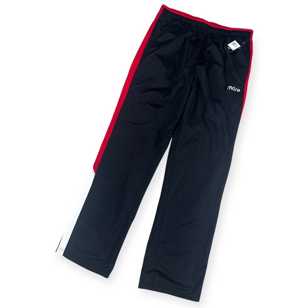 Mitre‎ Mens Soccer Track Pants Black Red White Training Athletic Trousers M10402